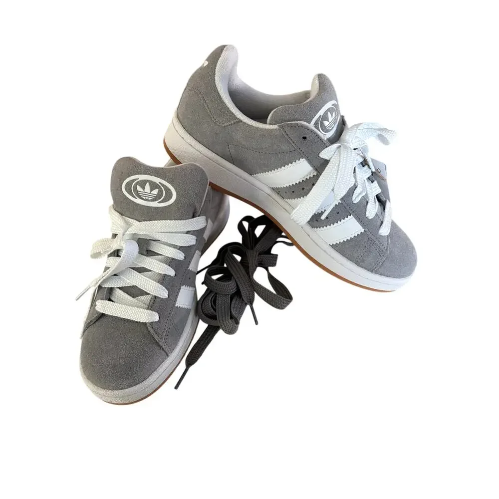 Adidas Campus 00s J Gray White Suede Sneakers Kids 7 Women’s 9 New HQ6507